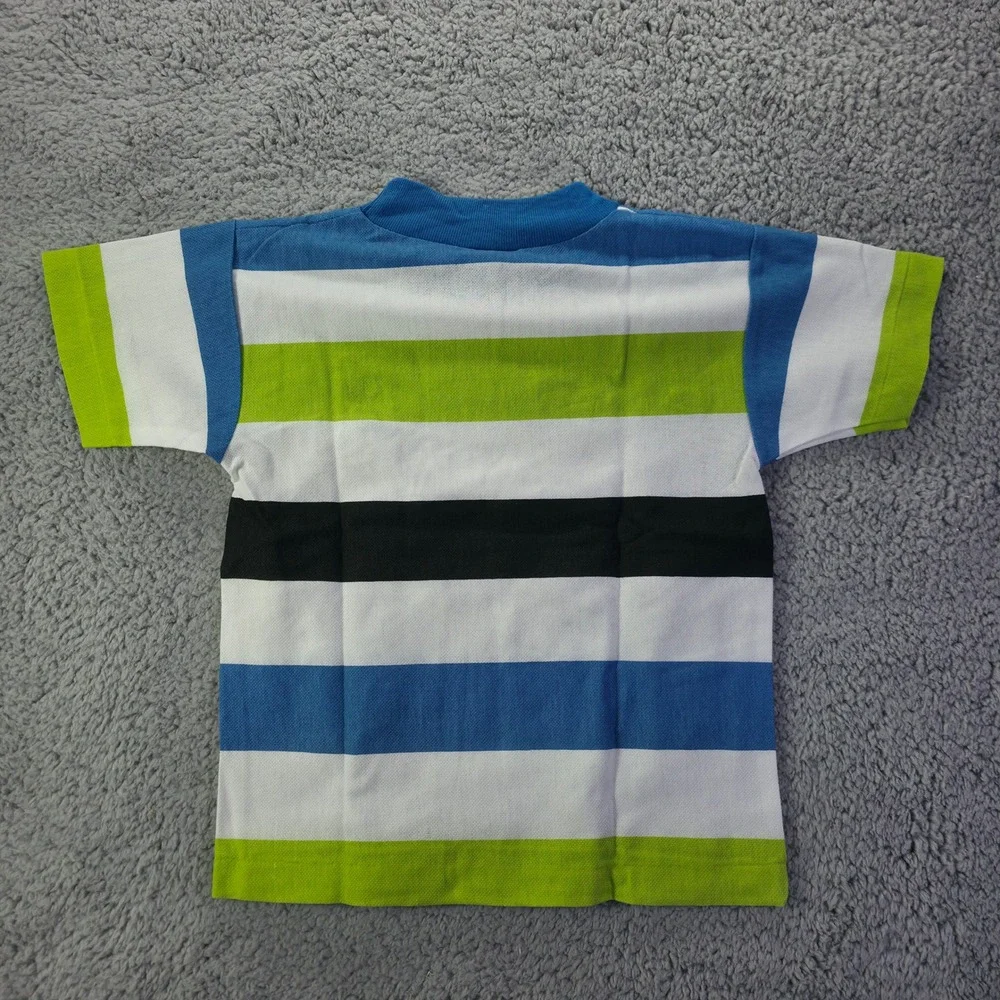 Ocean Pacific Kids Large Short Sleeve Striped T-Shirt Blue Green White NWT USA